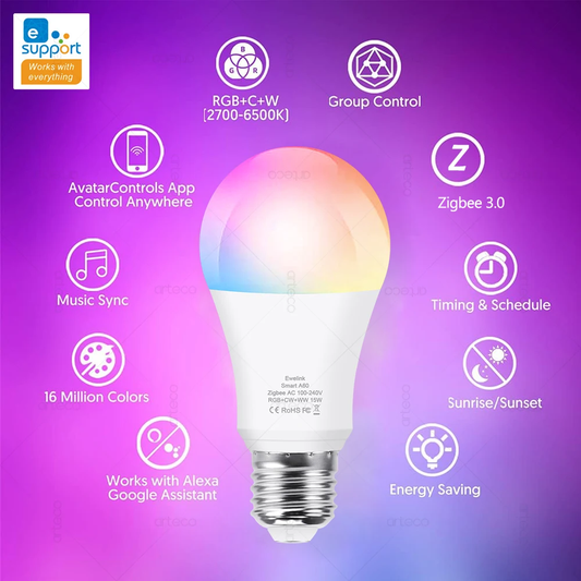 RGB Zigbee smart light bulb