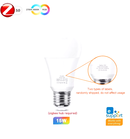 RGB Zigbee smart light bulb